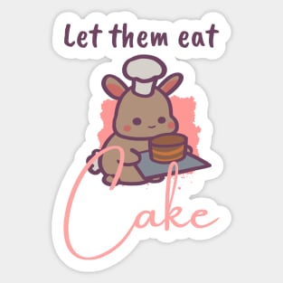 Let them Eat Cake Cute Bunny Sticker